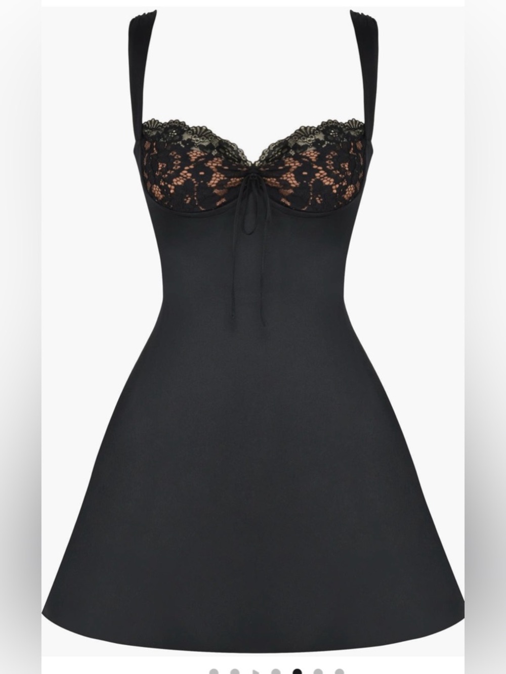 House of CB Black Lace-Trim Slip Dress